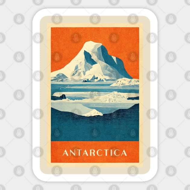 Antarctica Retro Travel Sticker by Retro Travel Design